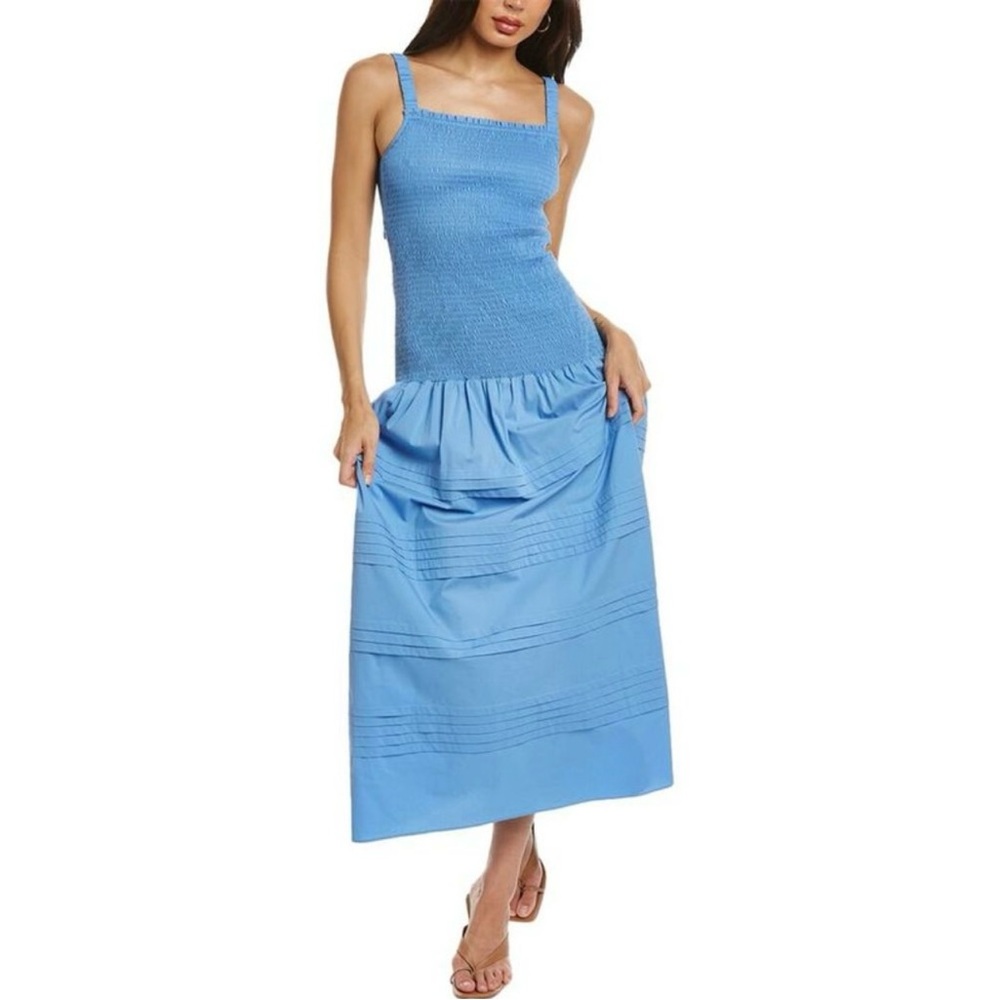 SAYLOR NEW Tiffani Smocked Blue Dress with Cut out Back size Small - Picture 5 of 16
